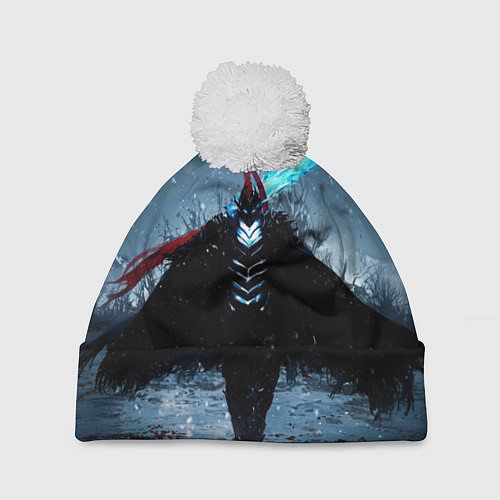 Шапка c помпоном Igris solo leveling / 3D-Белый – фото 1