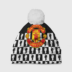 Шапка c помпоном Манчестер Юнайтед люди паттерн