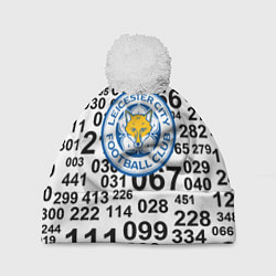 Шапка c помпоном Лестер сити цифры символы