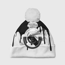 Шапка c помпоном Реал Мадрид жидкие краски текстура