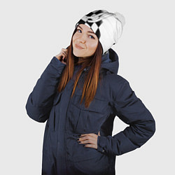 Шапка с помпоном Ювентус клетка краски, цвет: 3D-белый — фото 2