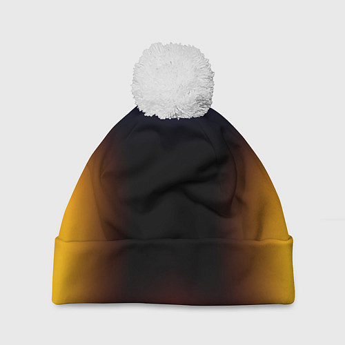 Шапка c помпоном Color black red blue / 3D-Белый – фото 1