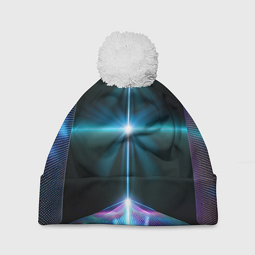 Шапка c помпоном Выход в космос / 3D-Белый – фото 1