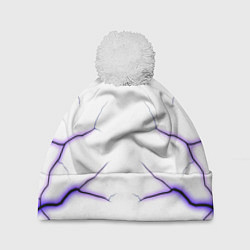 Шапка c помпоном Color white purple