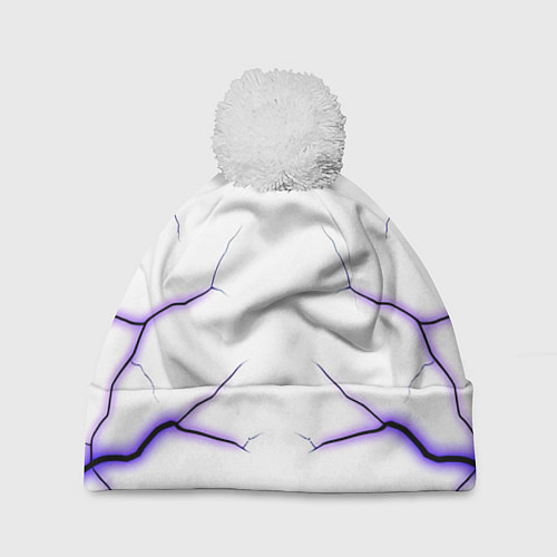 Шапка c помпоном Color white purple / 3D-Белый – фото 1