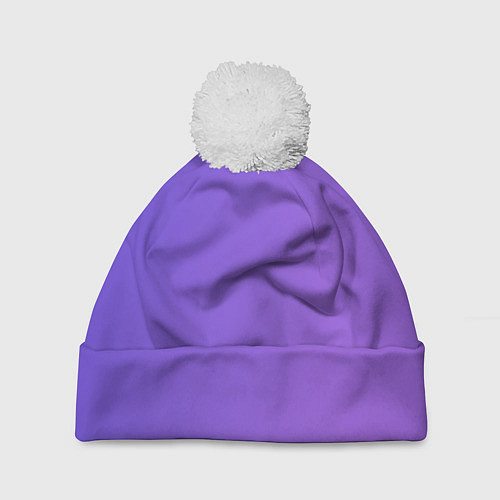 Шапка c помпоном Color purple gradient / 3D-Белый – фото 1