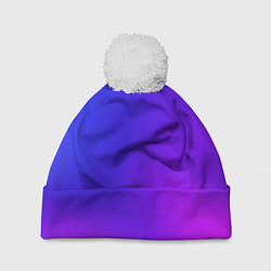 Шапка c помпоном Color multicolored gradient