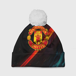 Шапка c помпоном Манчестер Юнайтед абстракция