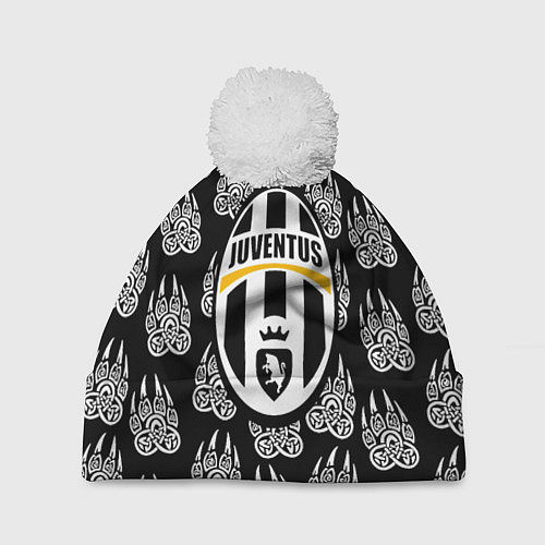 Шапка c помпоном Ювентус дикий зверь / 3D-Белый – фото 1