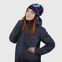 Шапка с помпоном Челси неоновые краски, цвет: 3D-белый — фото 2