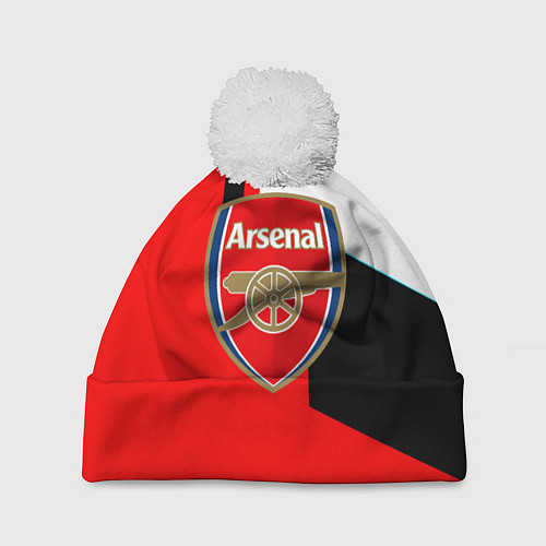Шапка c помпоном Арсенал геометрия спорт / 3D-Белый – фото 1