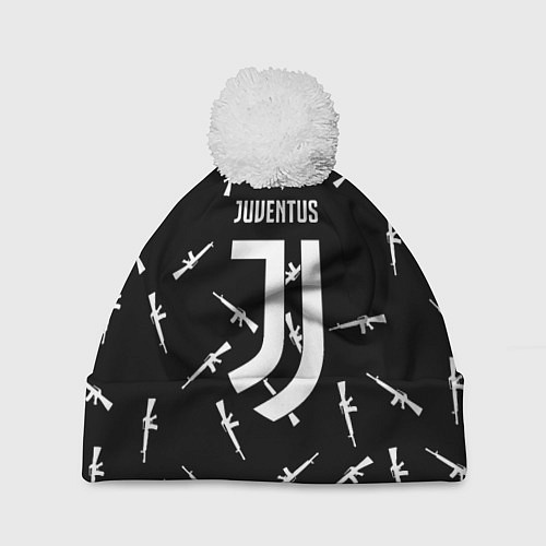 Шапка c помпоном Ювентус армейский стиль / 3D-Белый – фото 1