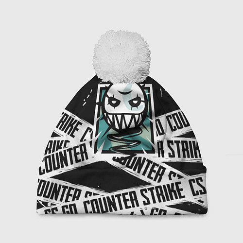 Шапка c помпоном Counter strike game / 3D-Белый – фото 1