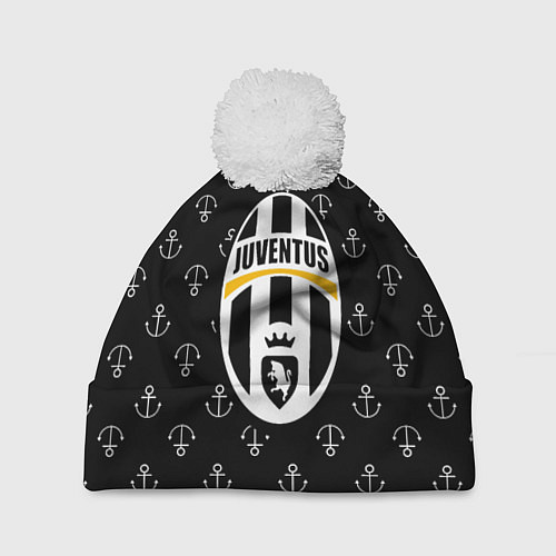 Шапка c помпоном Ювентус морской стиль / 3D-Белый – фото 1