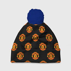 Шапка с помпоном Manchester United Pattern, цвет: 3D-тёмно-синий