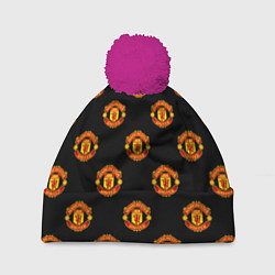 Шапка с помпоном Manchester United Pattern, цвет: 3D-малиновый