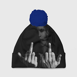 Шапка с помпоном Eminem Fuck, цвет: 3D-тёмно-синий