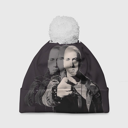 Шапка c помпоном Eminem: You / 3D-Белый – фото 1