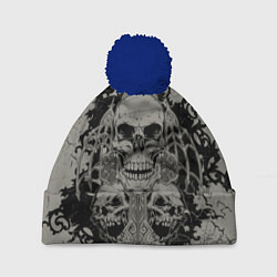 Шапка с помпоном Skulls, цвет: 3D-тёмно-синий