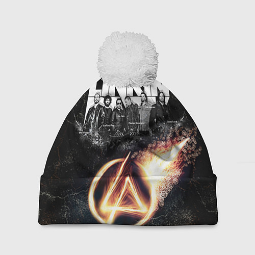 Шапка c помпоном Linkin Park: Comet / 3D-Белый – фото 1