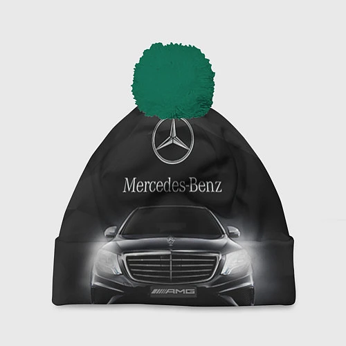 Шапка c помпоном Mercedes / 3D-Зеленый – фото 1