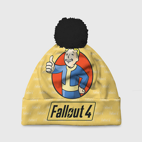 Шапка c помпоном Fallout 4: Pip-Boy / 3D-Черный – фото 1
