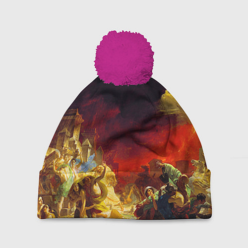 Шапка c помпоном Брюллов Последний день Помпеи / 3D-Малиновый – фото 1