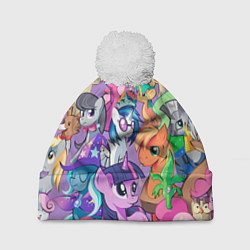 Шапка с помпоном My Little Pony, цвет: 3D-белый