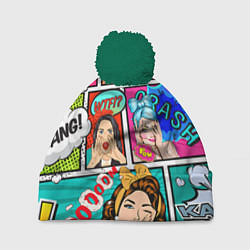 Шапка c помпоном POP ART