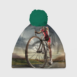 Шапка с помпоном Велогонщик, цвет: 3D-зеленый