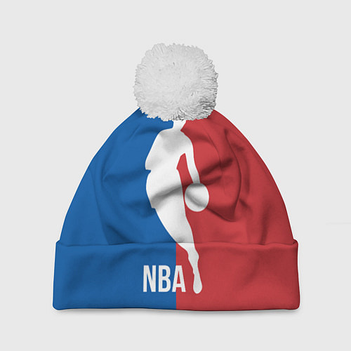 Шапка c помпоном Эмблема NBA / 3D-Белый – фото 1