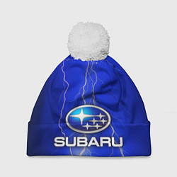 Шапка с помпоном Subaru, цвет: 3D-белый