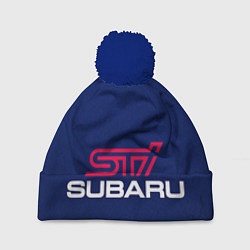 Шапка с помпоном Subaru STI, цвет: 3D-тёмно-синий