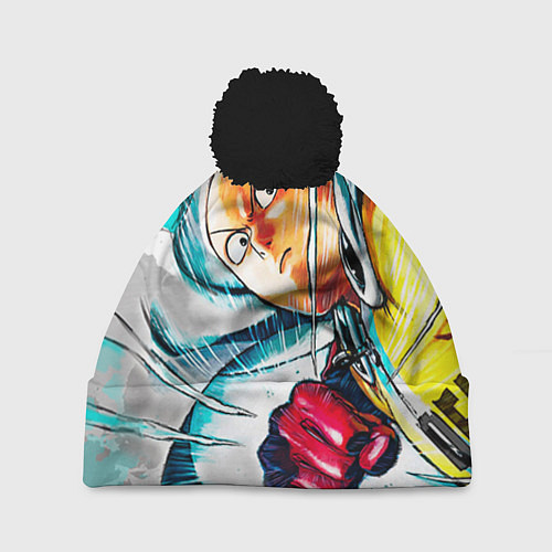 Шапка c помпоном One Punch Man Rage / 3D-Черный – фото 1