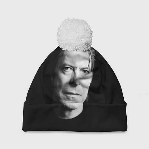 Шапка c помпоном David Bowie: Black Face / 3D-Белый – фото 1