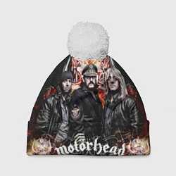 Шапка с помпоном Motorhead Band, цвет: 3D-белый