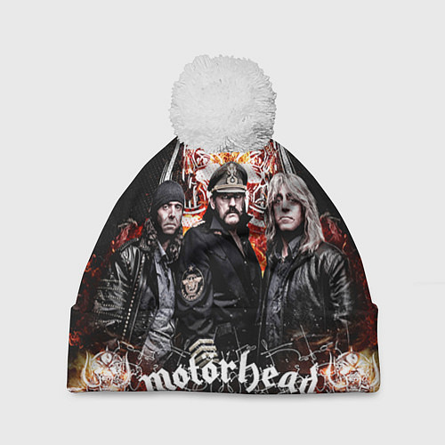 Шапка c помпоном Motorhead Band / 3D-Белый – фото 1