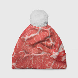 Шапка с помпоном Кусок мяса, цвет: 3D-белый