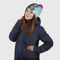 Шапка с помпоном Minecraft Woodcutter, цвет: 3D-малиновый — фото 2