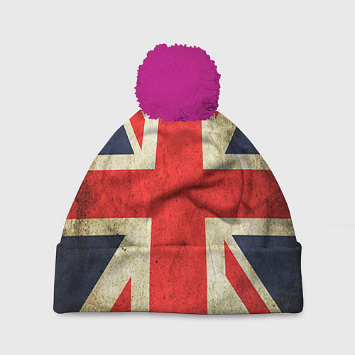 Шапка c помпоном Великобритания / 3D-Малиновый – фото 1