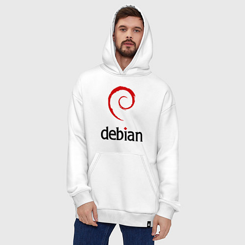 Худи оверсайз Debian / Белый – фото 4