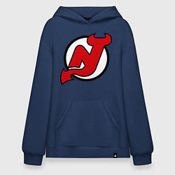 Толстовка-худи оверсайз New Jersey Devils, цвет: тёмно-синий