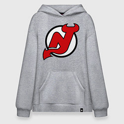 Толстовка-худи оверсайз New Jersey Devils, цвет: меланж