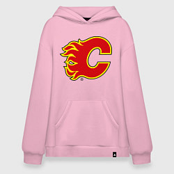 Толстовка-худи оверсайз Calgary Flames, цвет: светло-розовый