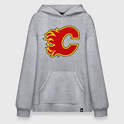 Толстовка-худи оверсайз Calgary Flames, цвет: меланж