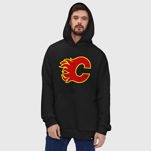 Худи оверсайз Calgary Flames / Черный – фото 4