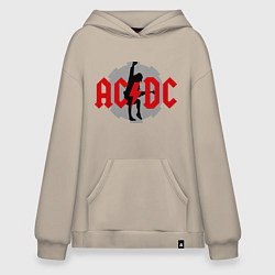 Толстовка-худи оверсайз AC/DC: Angus Young, цвет: миндальный