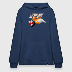 Толстовка-худи оверсайз Лисенок Тейлз, цвет: тёмно-синий