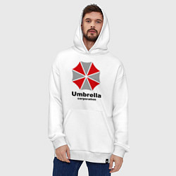 Толстовка-худи оверсайз Umbrella corporation, цвет: белый — фото 2