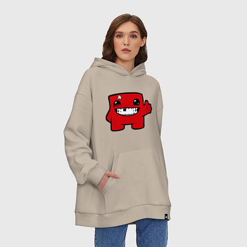 Худи оверсайз Super Meat Boy / Миндальный – фото 3